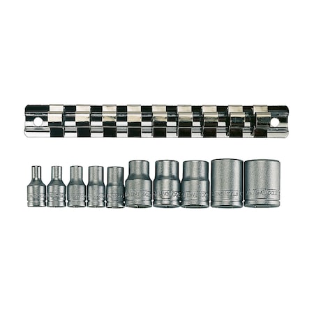 Teng Tools M3814 - 10 Piece 1/4" and 3/8" TX-E Socket Set Cli M3814